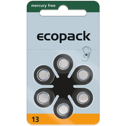 60 x Hörgerätebatterie eco Pack-Größe 13