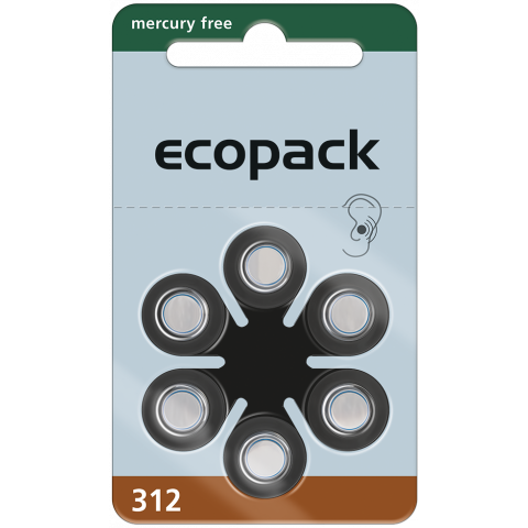 60 x Hörgerätebatterie eco Pack-Größe 312